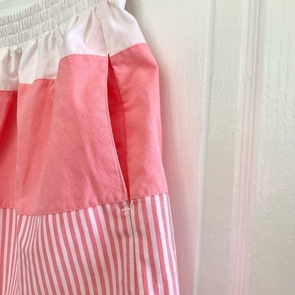 80s Vintage Justin Allen high rise shorts pastel color block stripe pull on M - Picture 6 of 7